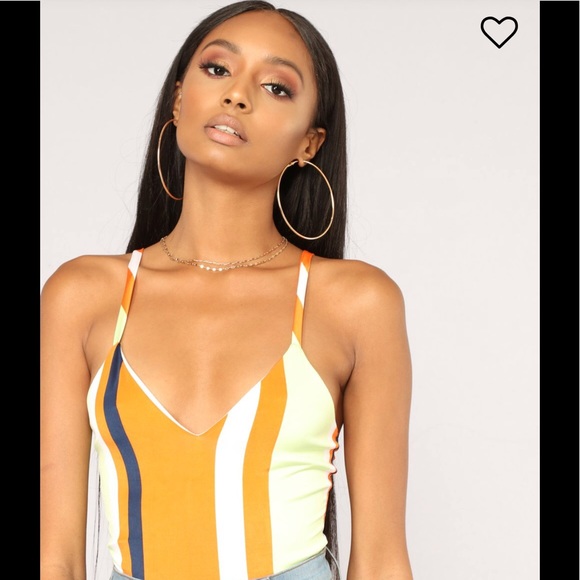 Fashion Nova Striped Bodysuit—Never worn, with tag - Picture 1 of 3